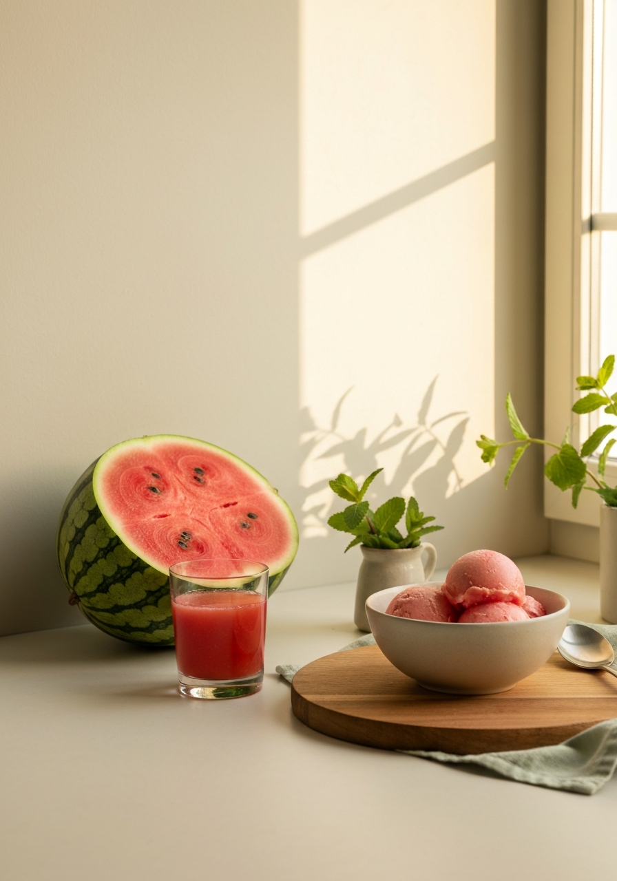 Colorful plant-based ice cream flavors including strawberry, chocolate, and coffee in small bowls
